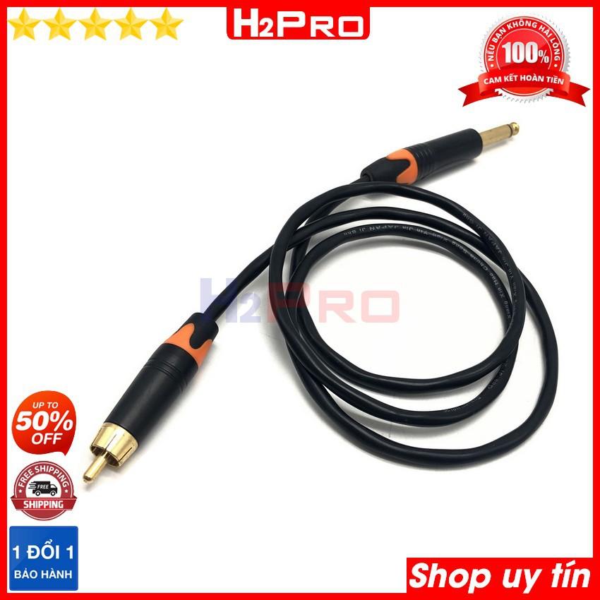 Dây 6 ly ra AV hoa sen H2Pro cao cấp âm thanh ra sạch-hay dài 1m (1 sợi), dây jack 6 ly mono ra jack av hoa sen