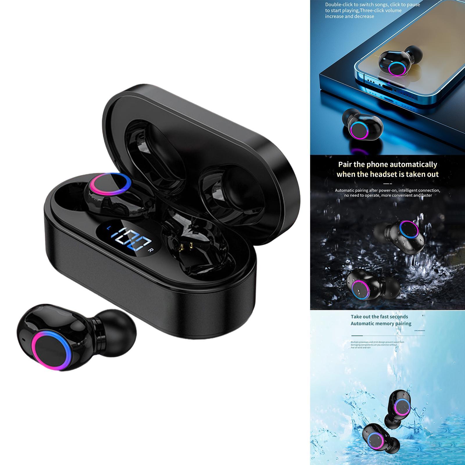 Wireless 5.2 Bluetooth Earbuds in Ear Headphone HiFi Stereo Built in Mic Waterproof Sport Headset for Game Running Driving 3D Deep Bass