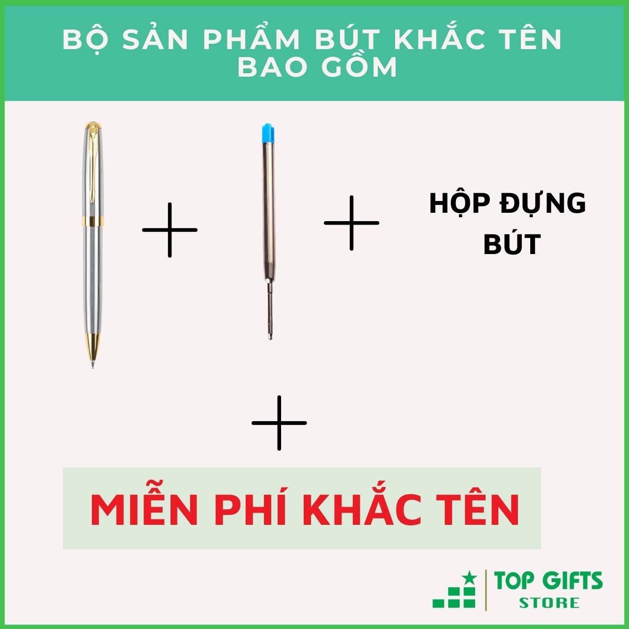 Bút ký khắc tên cao cấp Bạc IMB010 xoay mở ngòi - Quà tặng sinh nhật nạn bè người thân| Bút khắc tên + Ruột bút+ Hộp đựng bút