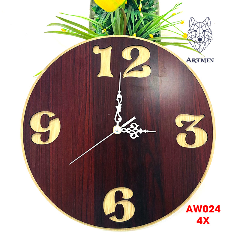 AW024 - Đồng Hồ Gỗ Treo Tường – Hàng Décor Trang Trí Nhà Cửa