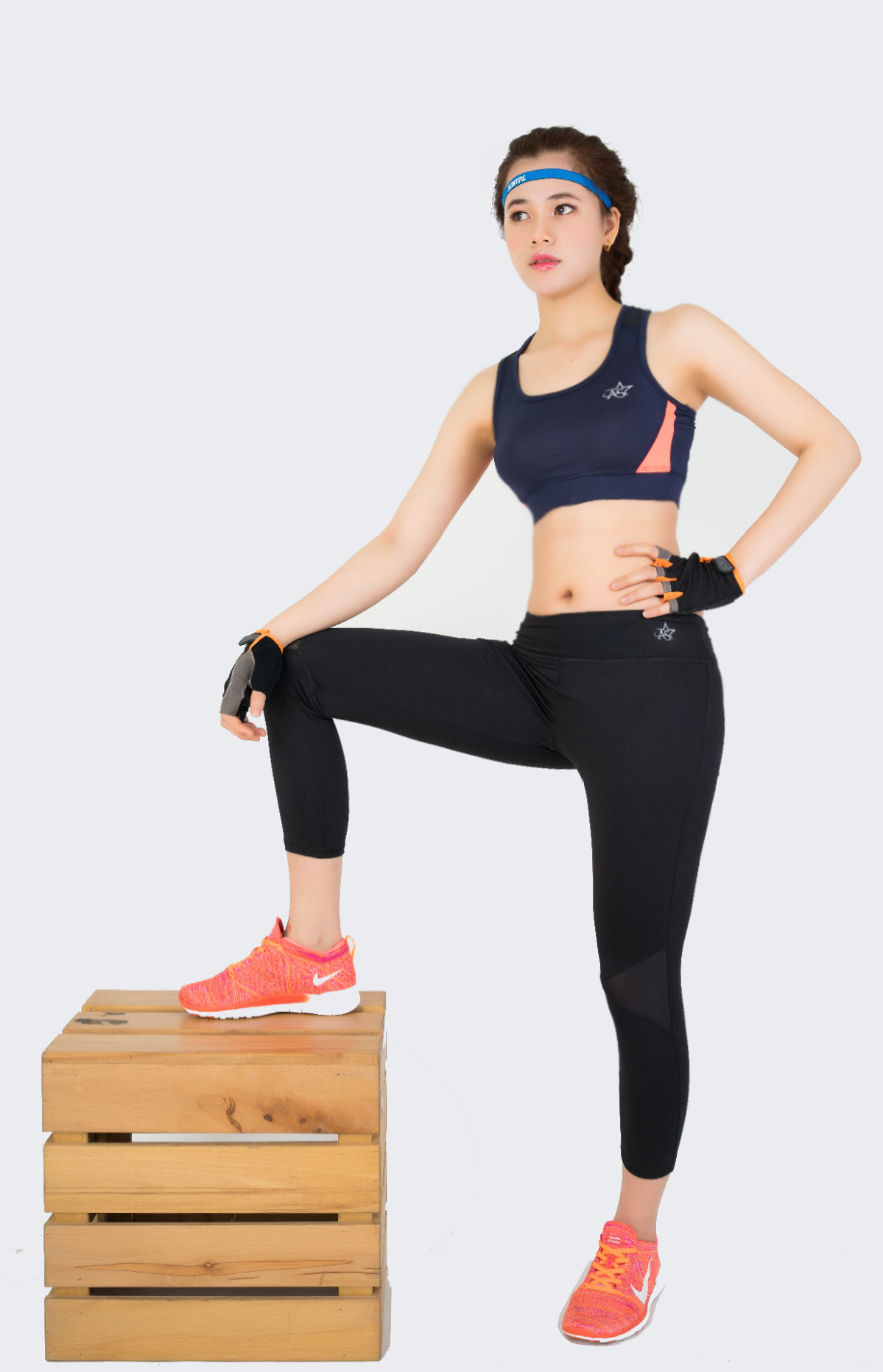 Quần tập legging thể thao lỡ nữ phối lưới