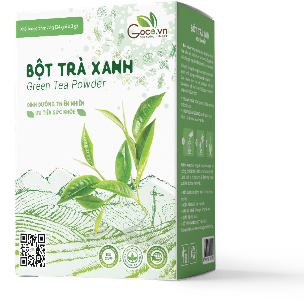 Bột trà xanh nguyên chất Goce - 72g (24 gói x 3g)