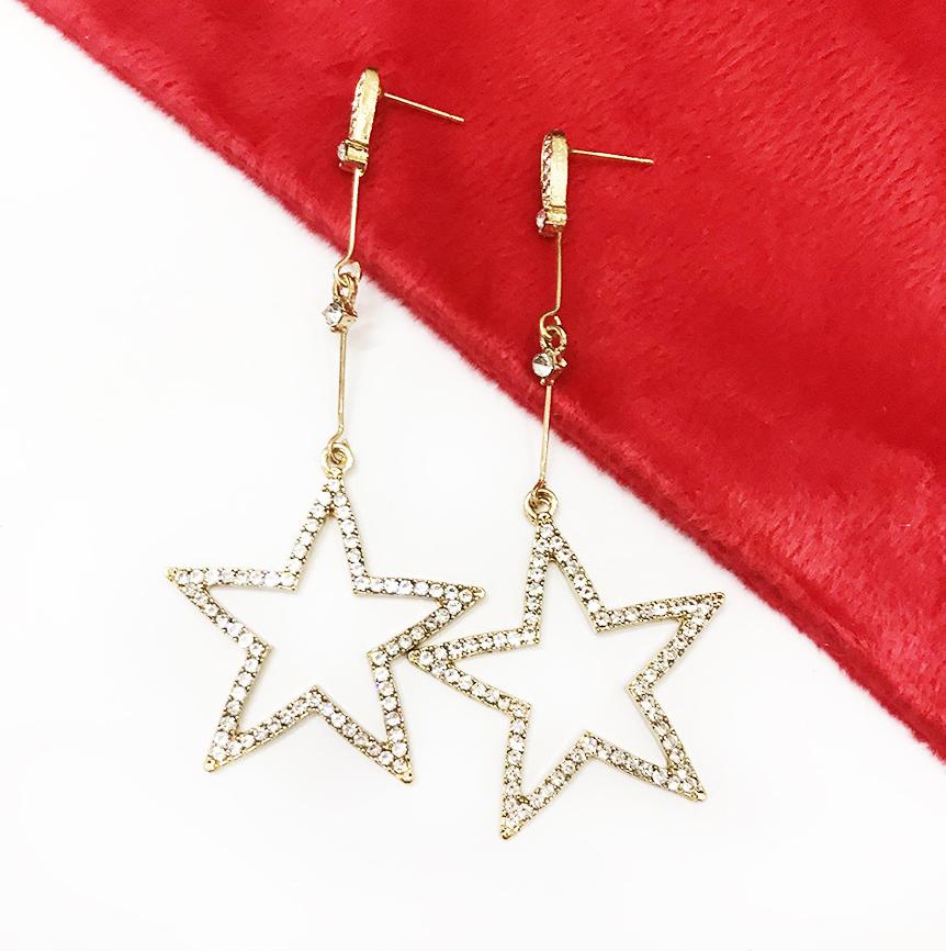 Bông tai nữ thời trang ngôi sao đính đá