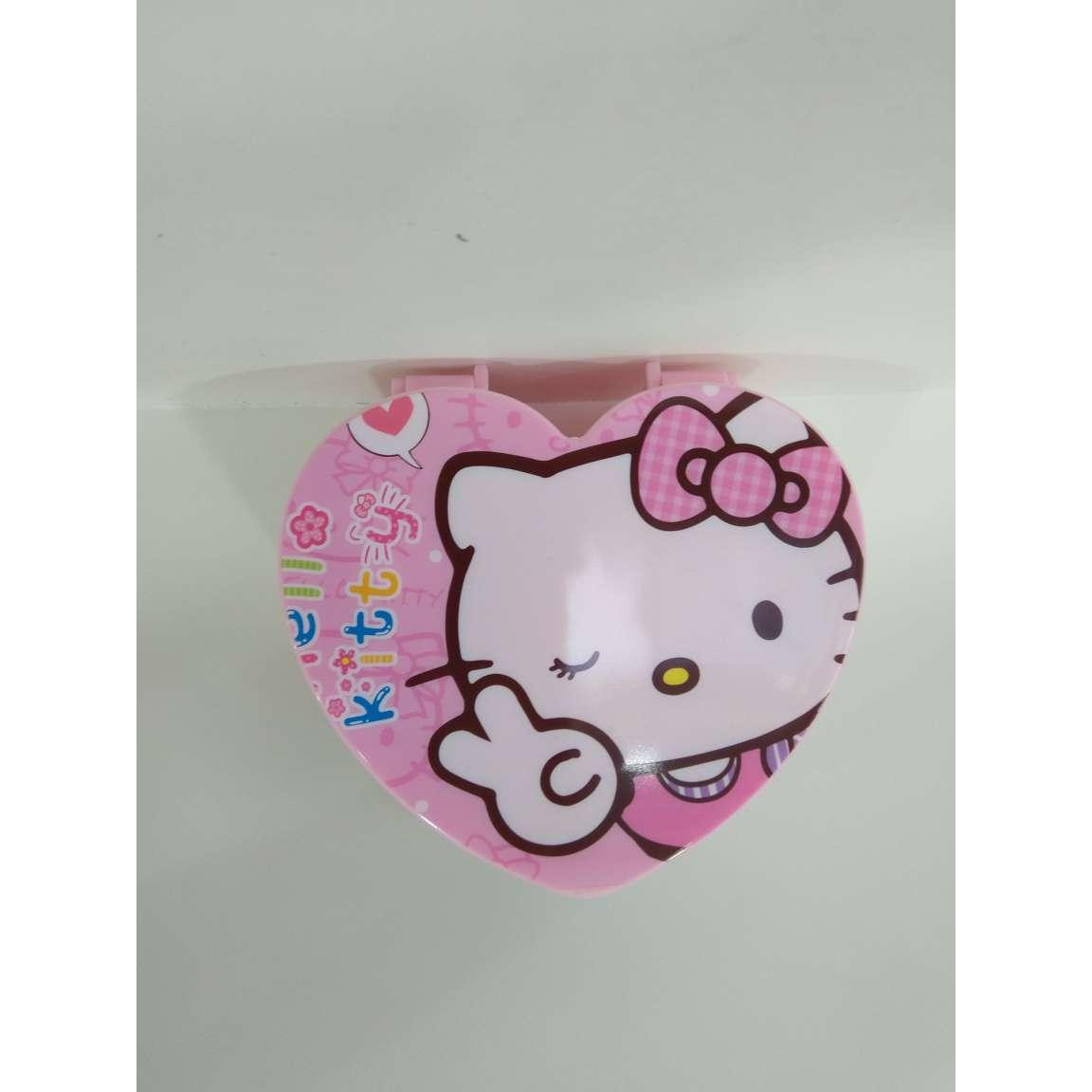 Hộp trang sức trái tim kèm gương cho bé Hello Kitty hồng 10 món