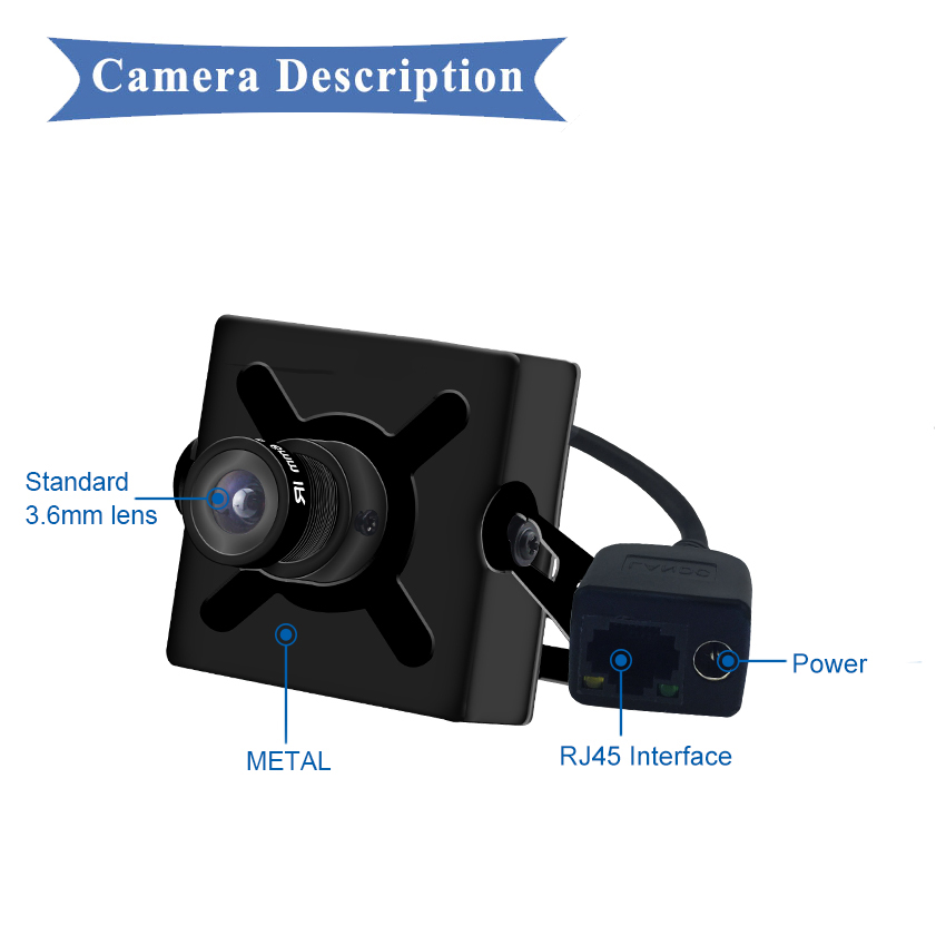 Camera Mini IP Indoor Sắt Đen Vuông 5MP