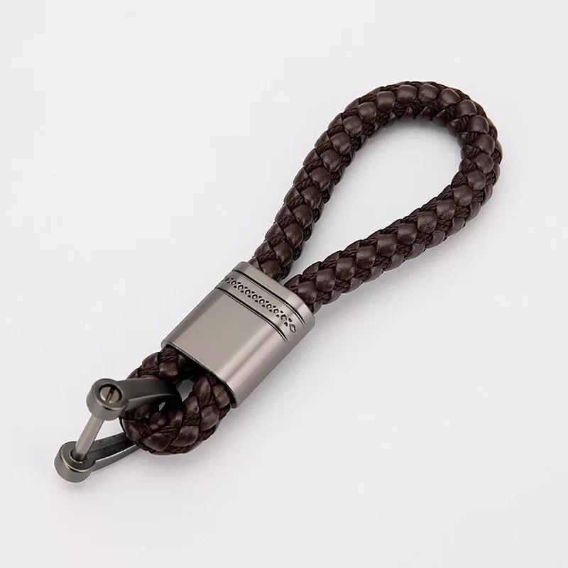 Modern Leather Weave Hook Straps Car Remote Short Keychain Keyrings Keychain Pendant Keyring Car Leather Rope Horseshoe Buckle Key Chain Accessories