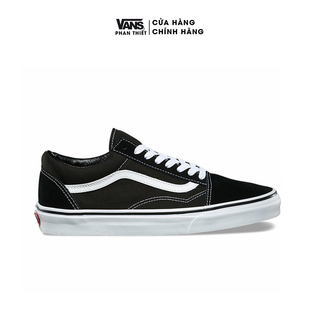 Giày Vans sneaker chính hãng đế cao su “sọc Jazz” -mềm, nhẹ - Old Skool Black White da lộn mài mix vải VN000D3HY28