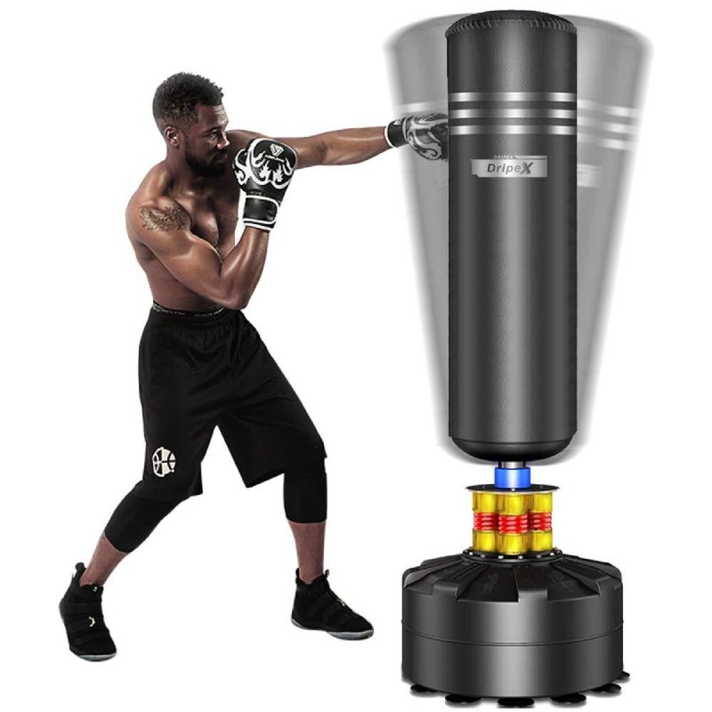 Combo bao trụ đấm bốc boxing tự đứng + găng đấm boxing vằn hổ - Thiết bị đấm bốc boxing dành cho dân chuyên, phòng tập, võ đường