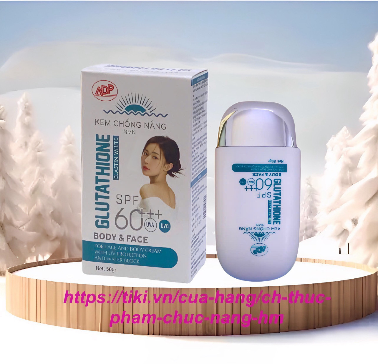 Chống nắng NVM Glutathione SPF 60+++ Body and Face ( hộp 50g)