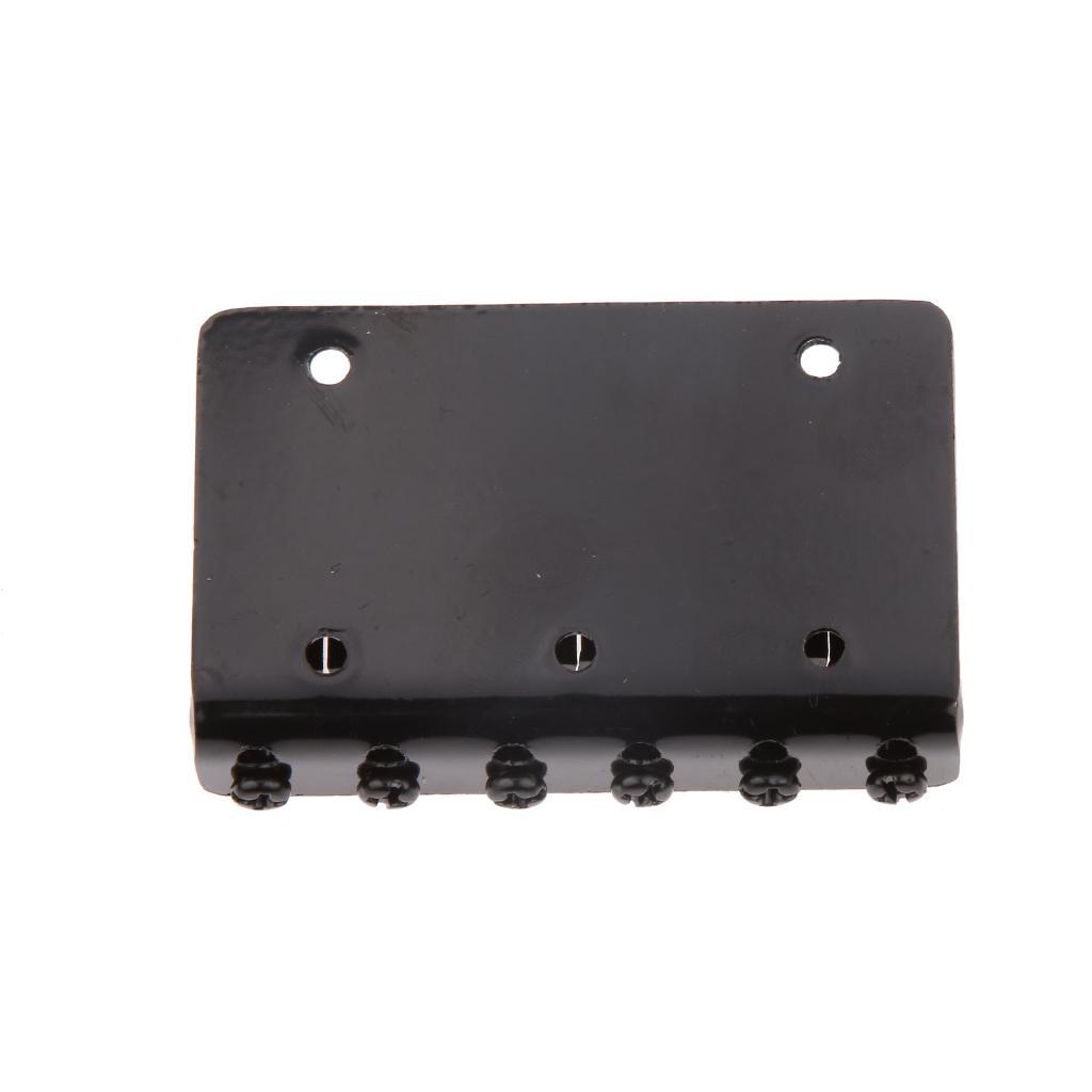 65mm 6 Saddles Fixed Bridge w/ Wrench Screws Set for Childrens Guitar Black