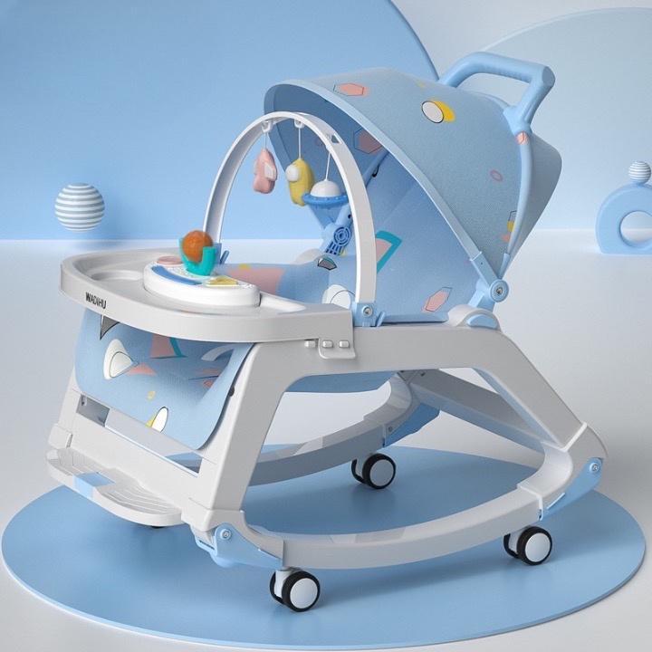 Ghế Đa Chức Năng Cho Bé WDH009 ( Bàn Ăn Cho Bé , Máy Che , Nghe Nhạc , Bập Bênh .Xe Đẩy ,Đồ Chơi Cho Bé.