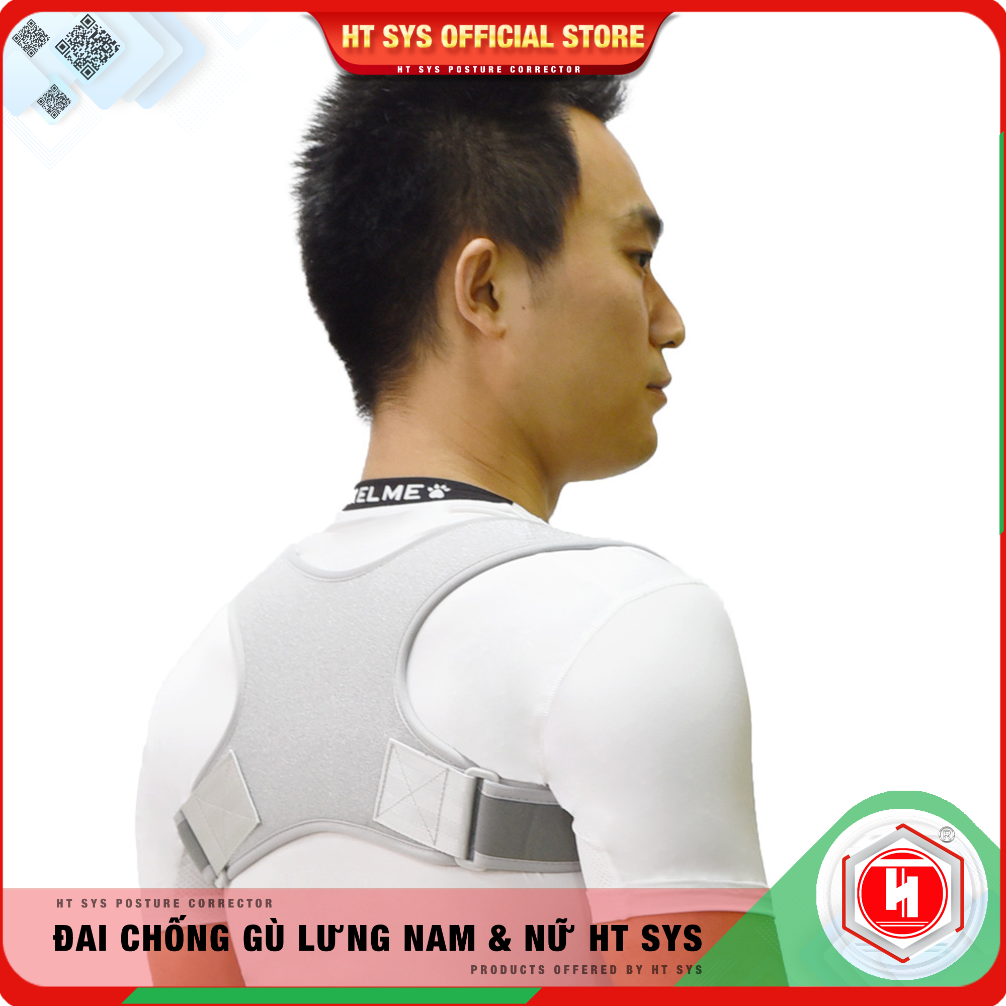 Đai chống gù lưng nam nữ HT SYS -  Đai giúp định hình cột sống - Điều chỉnh tư thế của lưng - Phù Hợp Với Mọi Độ Tuổi - Chữa Hiệu Quả Chứng Gù Lưng, Lưng Tôm, Cong Vẹo Cột Sống