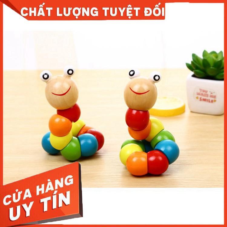 GIÁ SỐC- HCM- Con Sâu Gỗ_Đồ Chơi Con Sâu Gỗ Nhiều Màu Vui Nhộn Cho Bé Học Màu Sắc