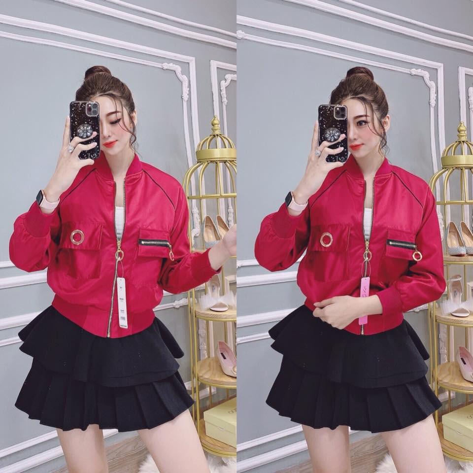 ÁO KHOÁC NỮ PHI LỤA PHỐI TÚI CAO CẤP