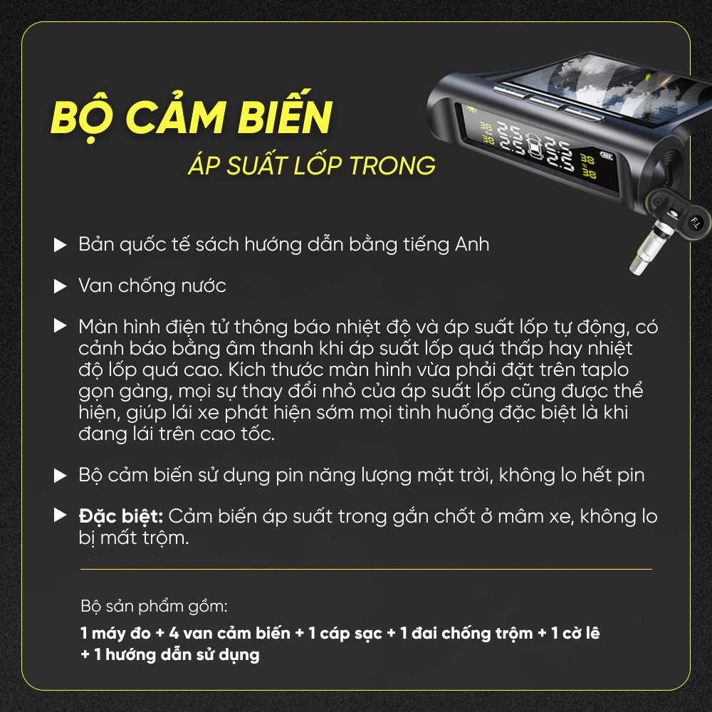 Cảm Biến Áp Suất Lốp Gắn Trong TPMS | Cảm Biến Áp Suất Lốp Gắn Trong Tăng Thẩm Mĩ, Tăng Được Tuổi Thọ Sản Phẩm