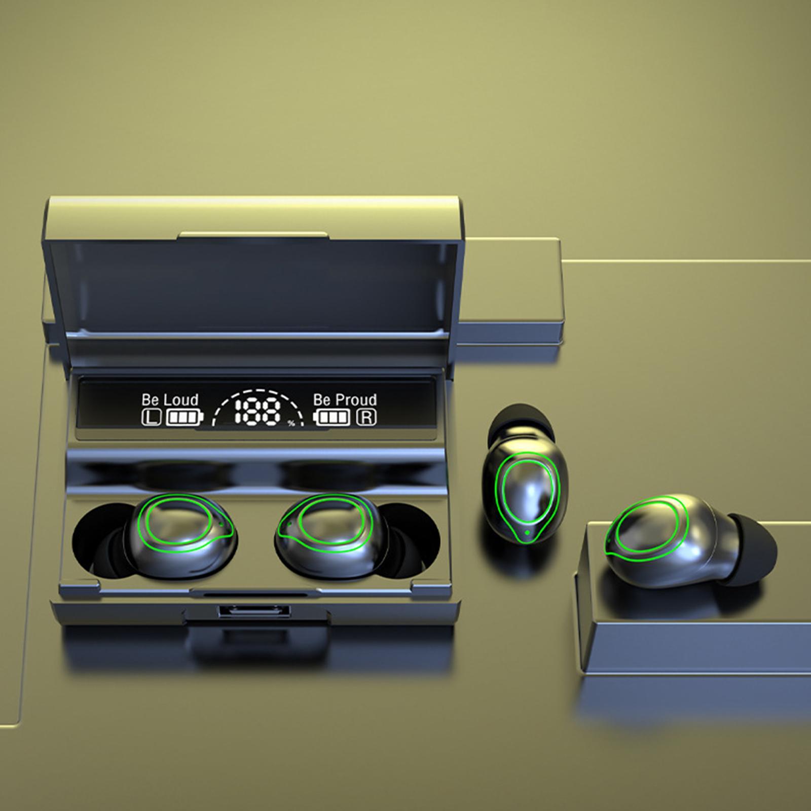 Bluetooth 5.0 In-Ear Earbuds LED Display Earplugs Headsets for Sports Gym PC