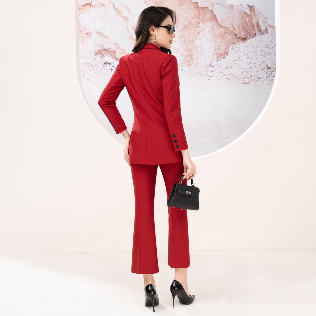 Bộ Đồ Vest Nữ Trơn UK Fashion Thiết Kế Cổ Ve Xuôi Kiểu Dáng Lịch Sự Nhã Nhặn, Chất Vải Nhập Hàn Cao Cấp NKBD2209003