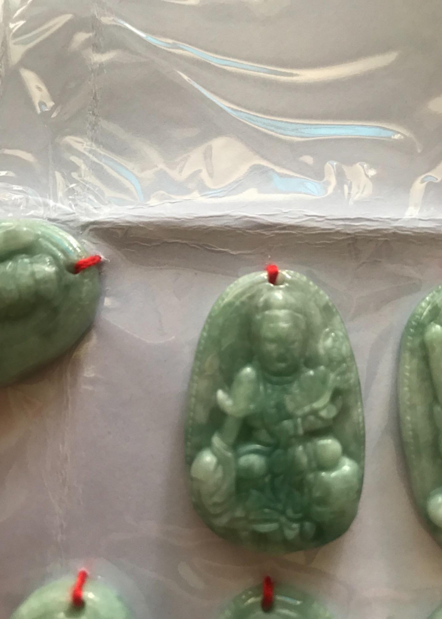 MẶT PHẬT PHỔ HIỀN XANH CẨM THẠCH TỰ NHIÊN 35mm đk 23mm ĐỘ mệnh NỮ tuổi THÌN TỴ mệnh MỘC HOẢ THUỶ