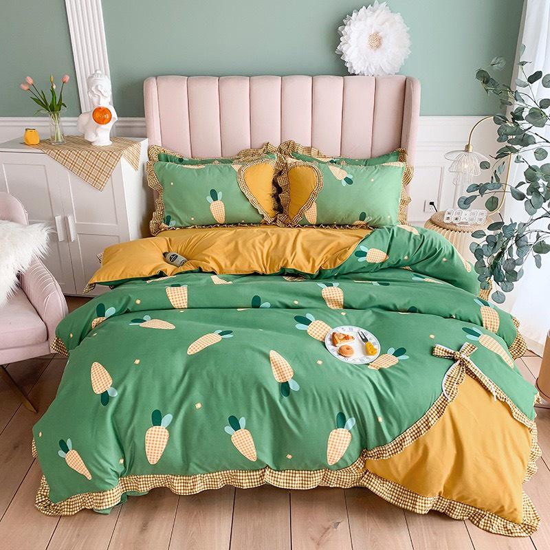 Set ga gối cotton bèo cao cấp mẫu mới 2022 - loại 1