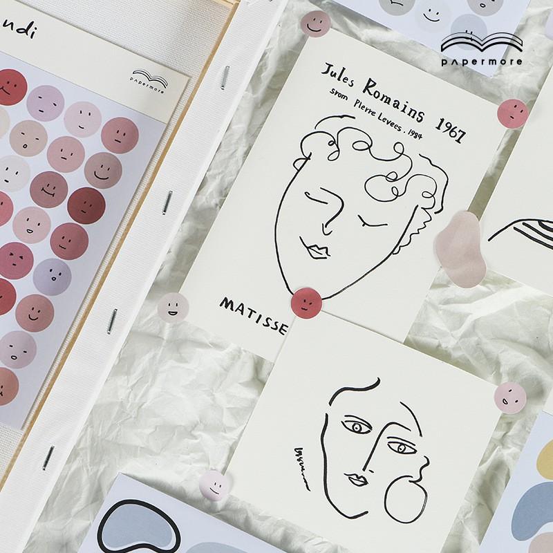 Sticker Dán - Set 2 Tờ Sticker Chấm Tròn Biểu Tượng Cảm Xúc
