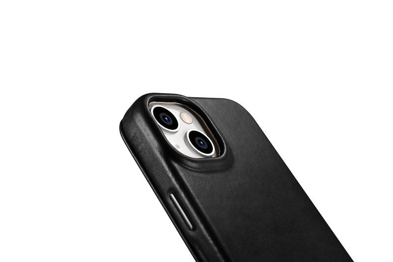 Bao da iCarer hỗ trợ sạc không dây dành cho iPhone 14 / iPhone 14 Plus Curved Edge Real Leather - Hàng nhập khẩu