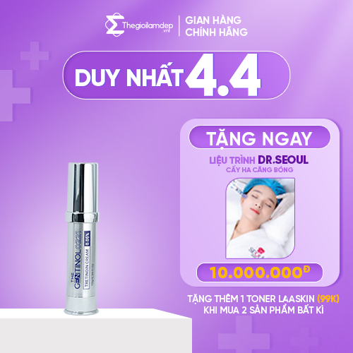 Tretinoin 0.05% The Gentinol 0221 ngăn mụn, tẩy da chết, giảm nguy cơ sẹo mụn, thông thoáng lỗ chân lông và giúp tăng sinh collagen, ngăn lão hóa 10g