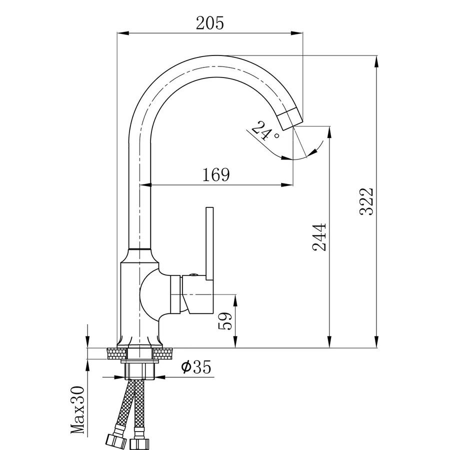 Vòi rửa chén nóng lạnh màu xám mới lạ Eurolife EL-KM13 (Trắng bạc)