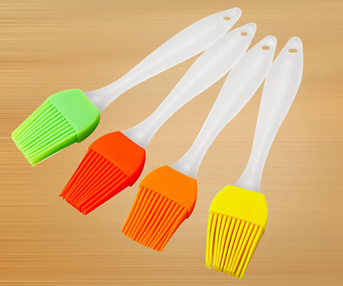Combo 2 Cây Cọ Silicon Cán Trong Quét Dầu, Bơ, Kem Trang Trí Bánh - Hàng Loại 1