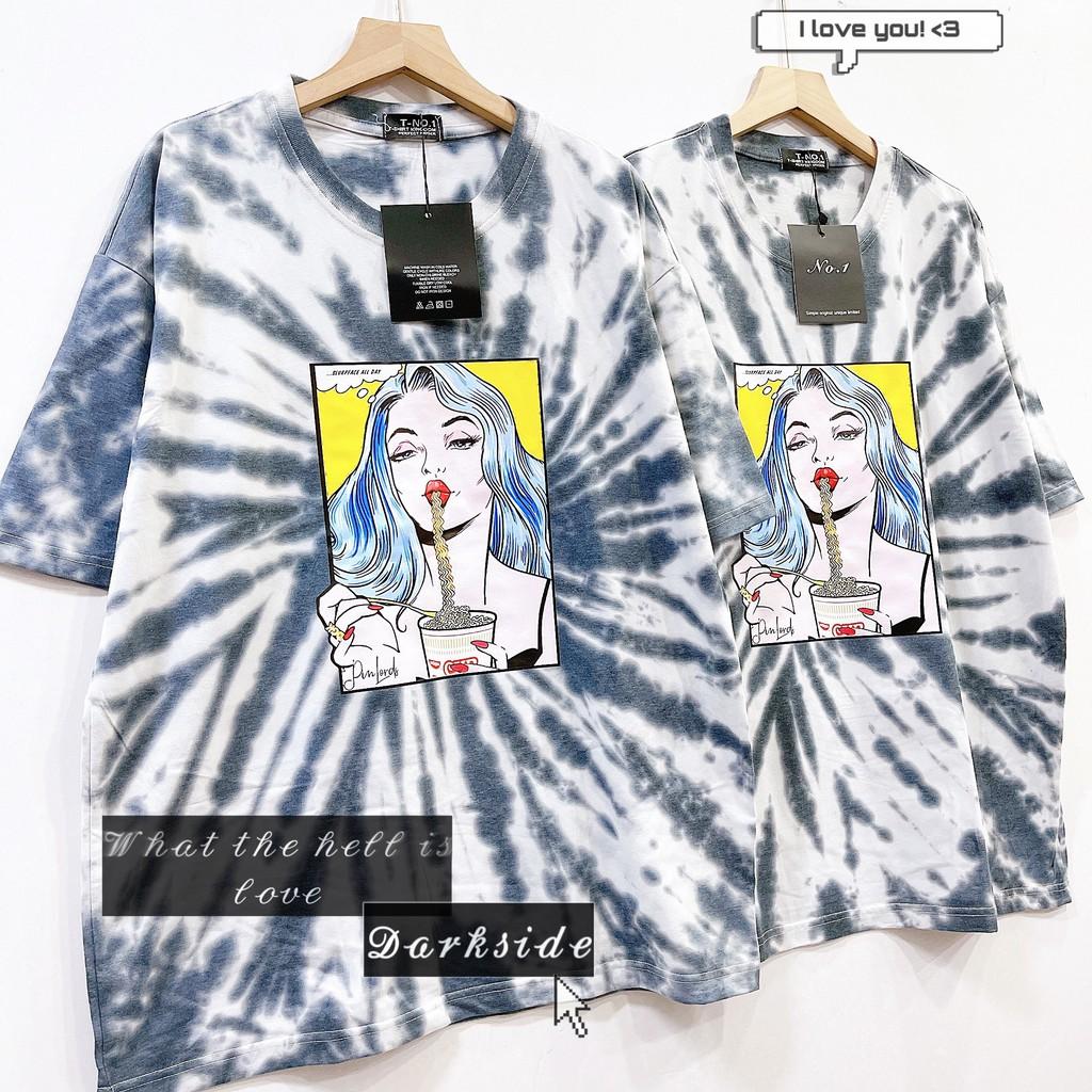 Áo loang tie dye unisex form rộng Tie Boutique nhiều hình - xoáy đen