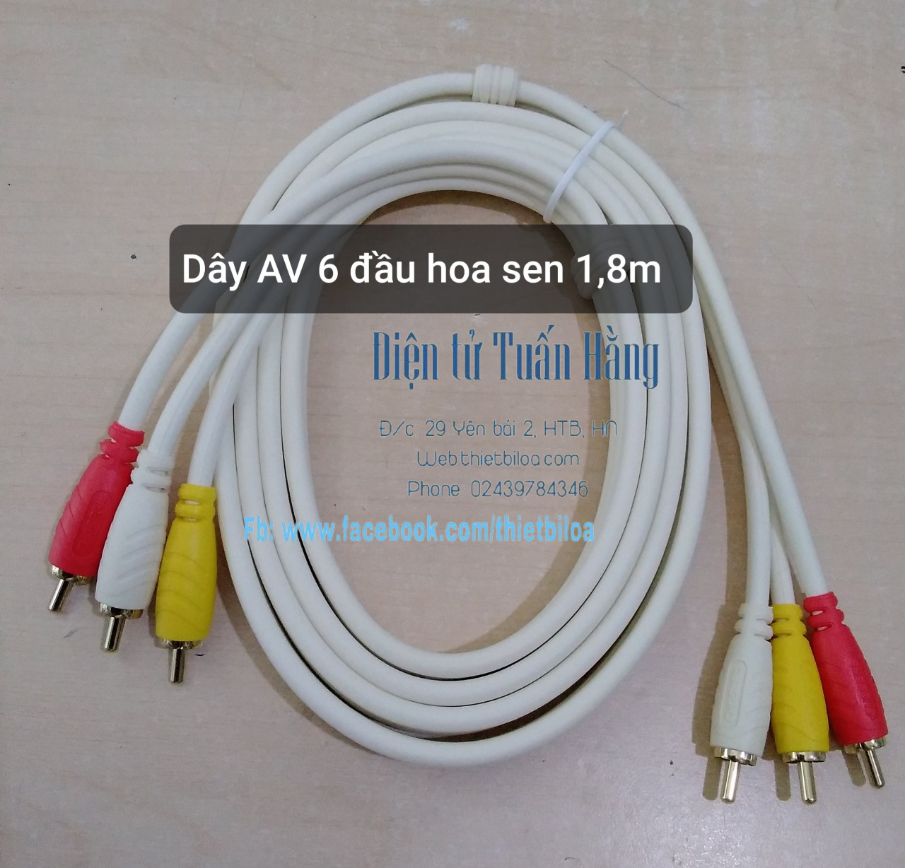 Dây AV 6 đầu hoa sen 1,8m