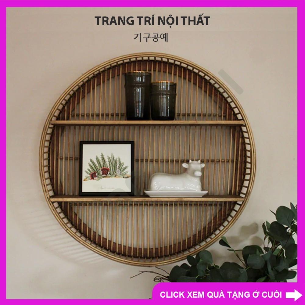 Kệ tròn treo tường làm từ tre