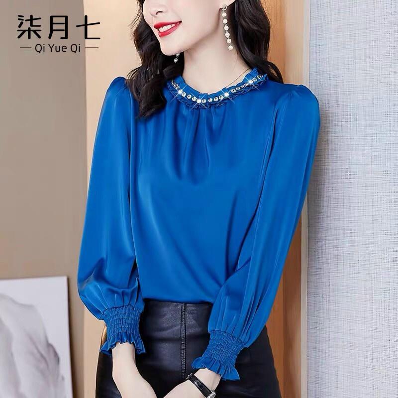 Áo Kiểu Công Sở Cổ Tròn Phối kiêm Sa Cực Sang BY6382