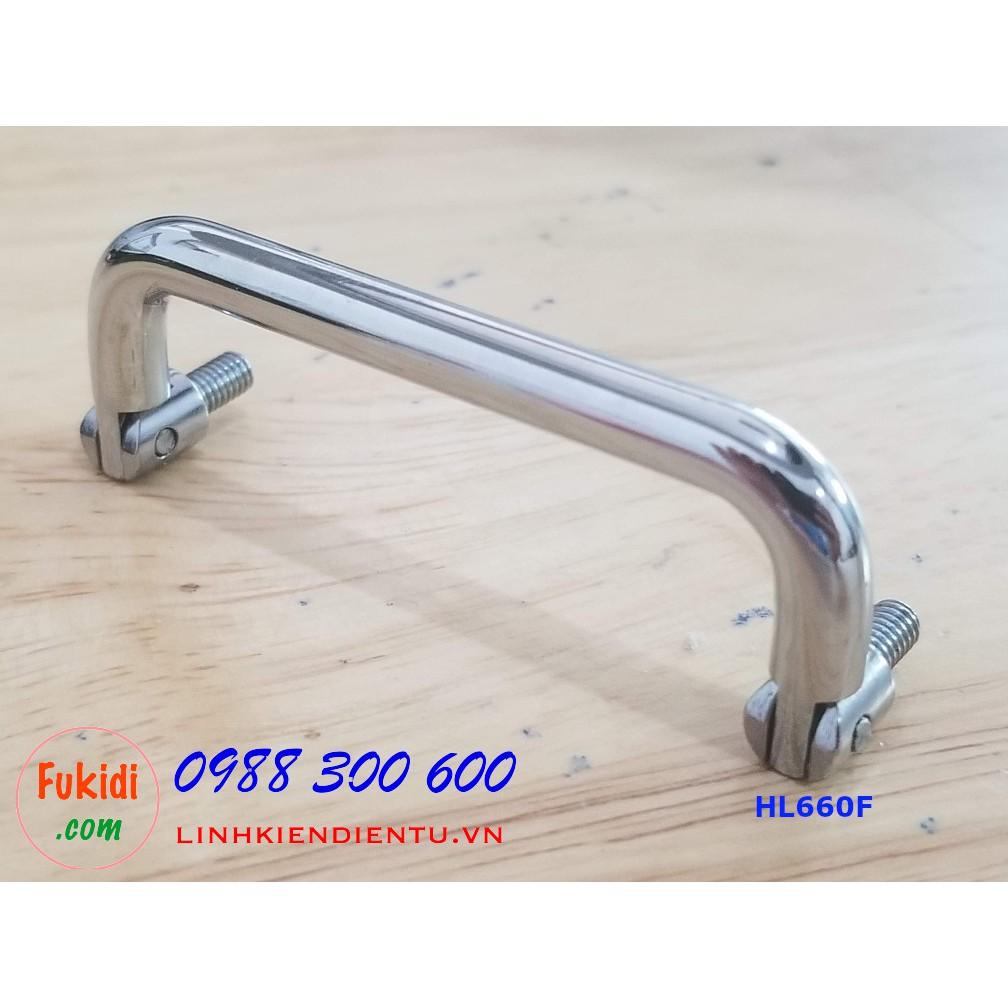 Tay nắm chữ D, thép mạ crôm kích thước 60mm dùng làm quai xách hộp dụng cụ HL660F