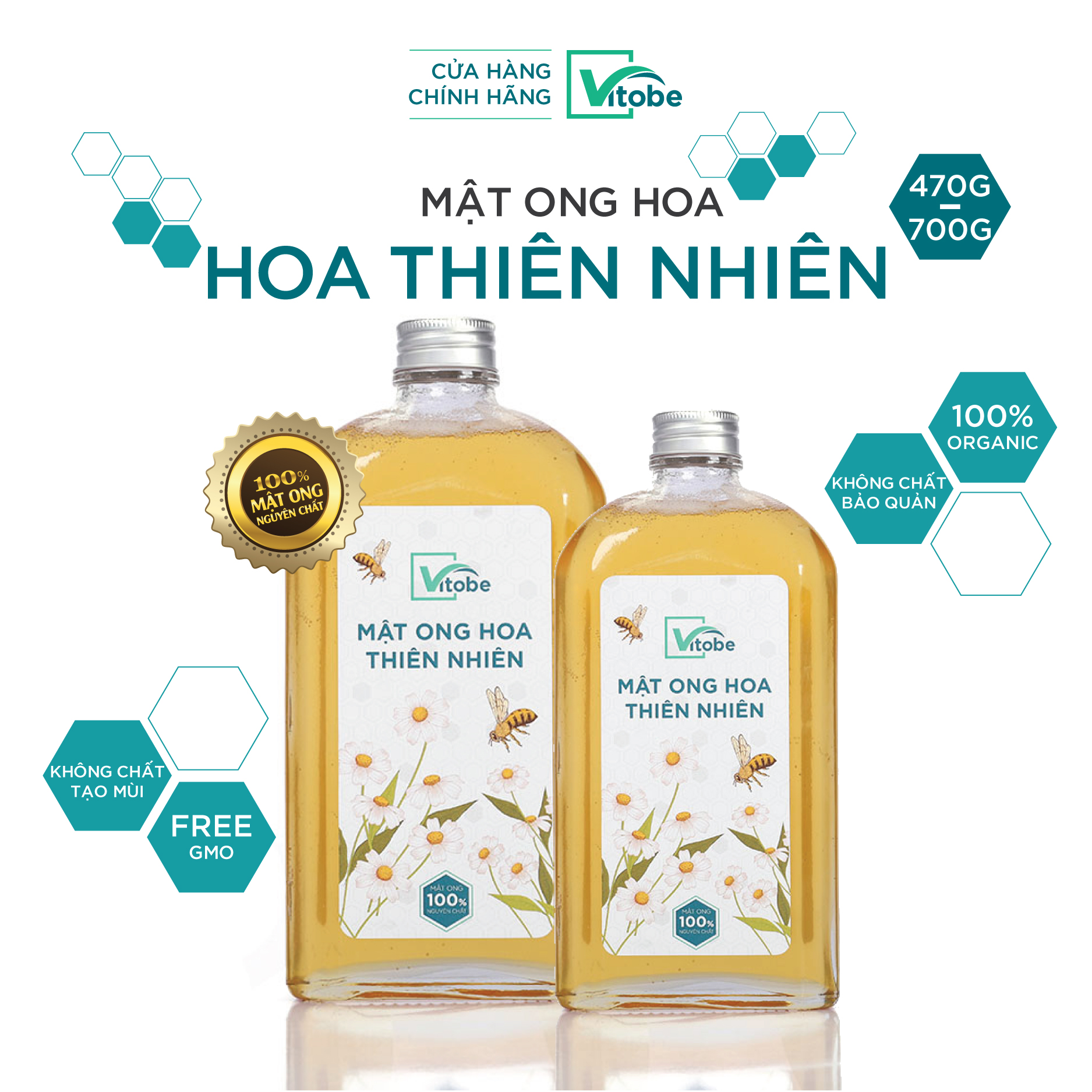 Mật Ong Thiên Nhiên Vitobe - 100% Nguyên Chất Và Hữu Cơ
