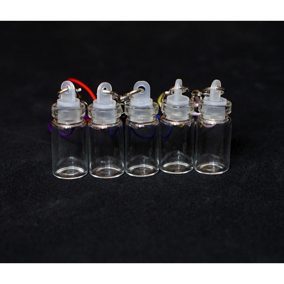 Lọ thủy tinh mini 1ml nút nhựa cho các bạn làm đồ trang trí, móc chìa khóa, đựng thuốc bột