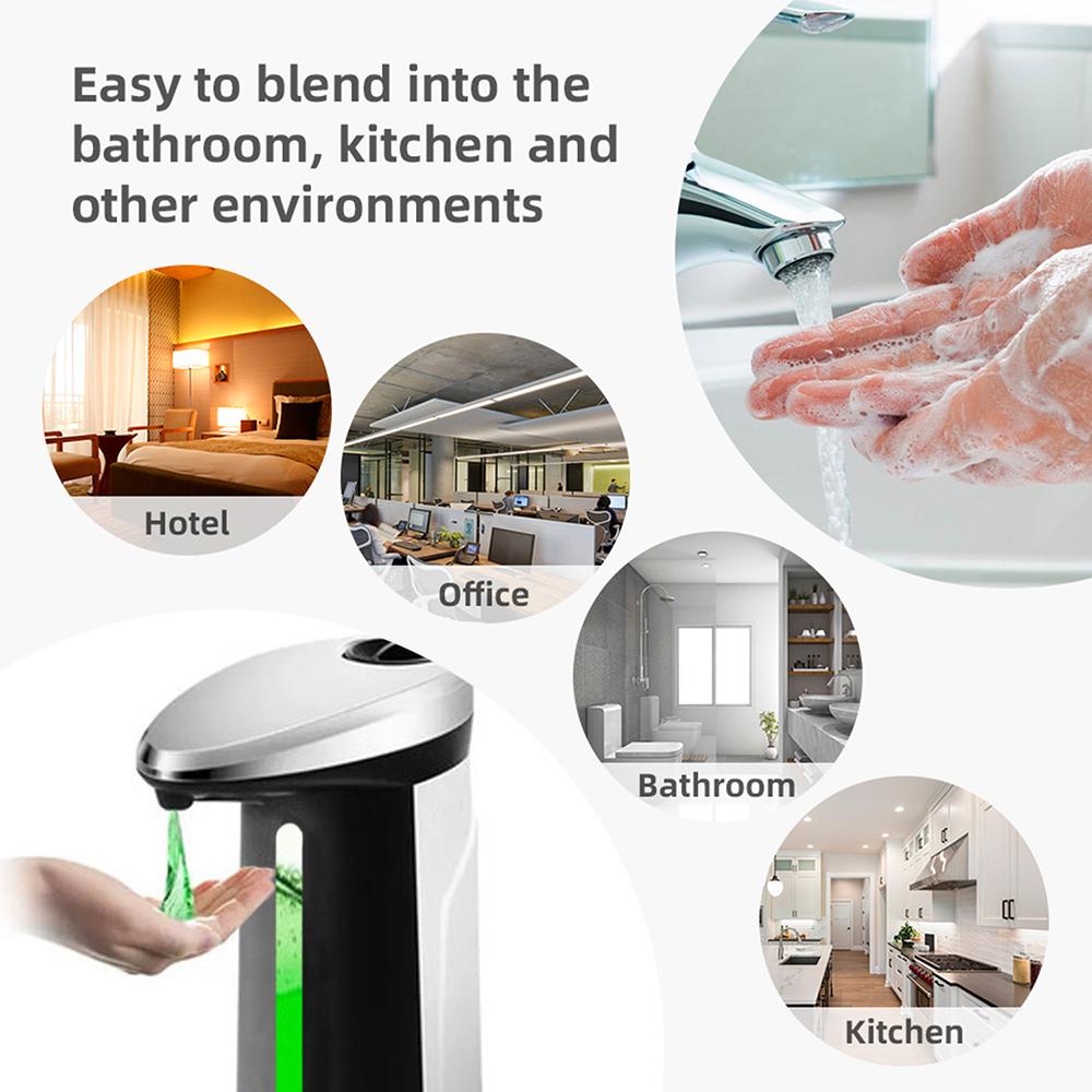 Máy đựng xà phòng rửa tay tự động 400ml, cảm ứng không chạm
