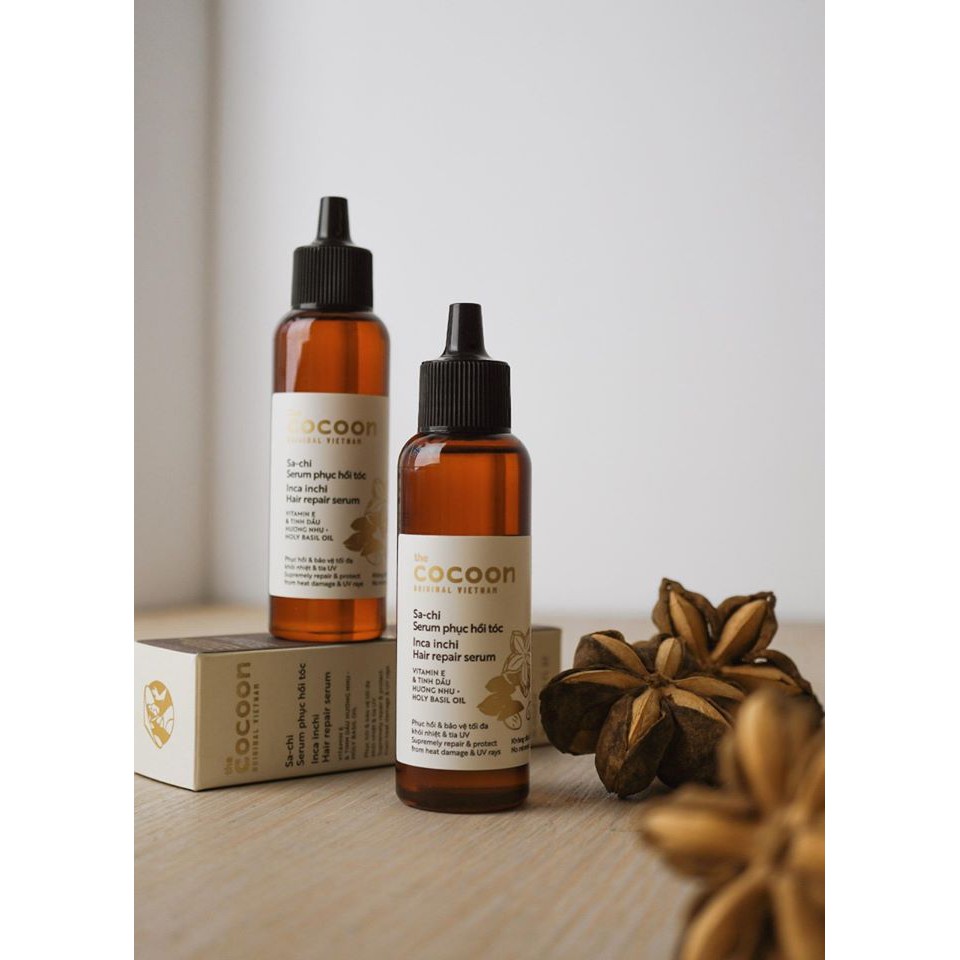 Serum Sachi Cocoon 70ml phục hồi và bảo vệ tóc tối đa thuần chay