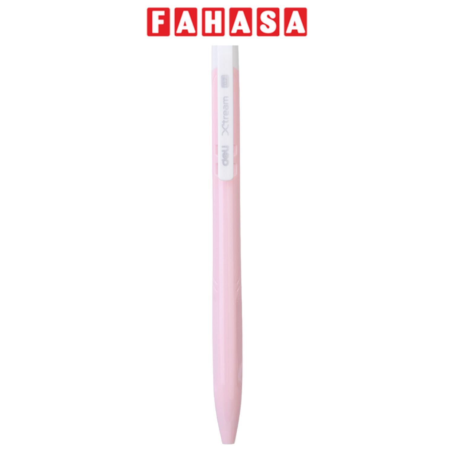 Bút Bi Bấm Xtream Màu Pastel 0.7 mm - Deli Q033 - Mực Xanh (Màu Thân Bút Giao Ngẫu Nhiên)