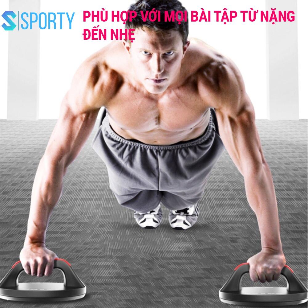 Bộ 2 khung chống đẩy xoay 360 độ SPORTY Thanh hít đất tập bụng và cánh tay chất liệu ABS thể dục tại nhà Push up