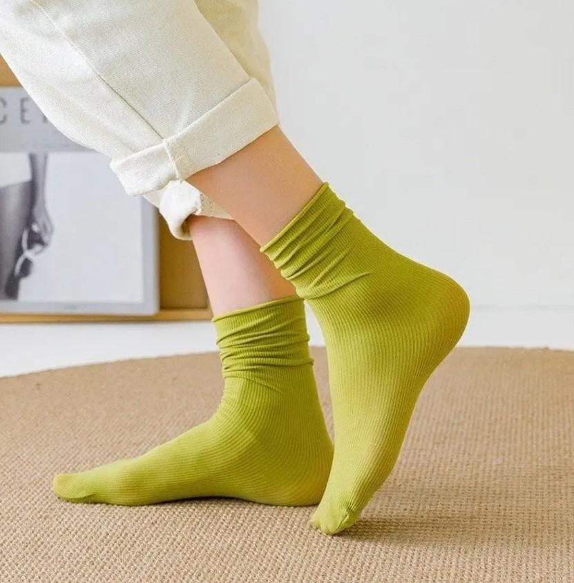 Tất, Vớ Nhún cao cổ cho nữ Phong Cách Vintage HànQuốc, gân tăm thông khí thoáng mát mùa hè,nhiều màu sắc