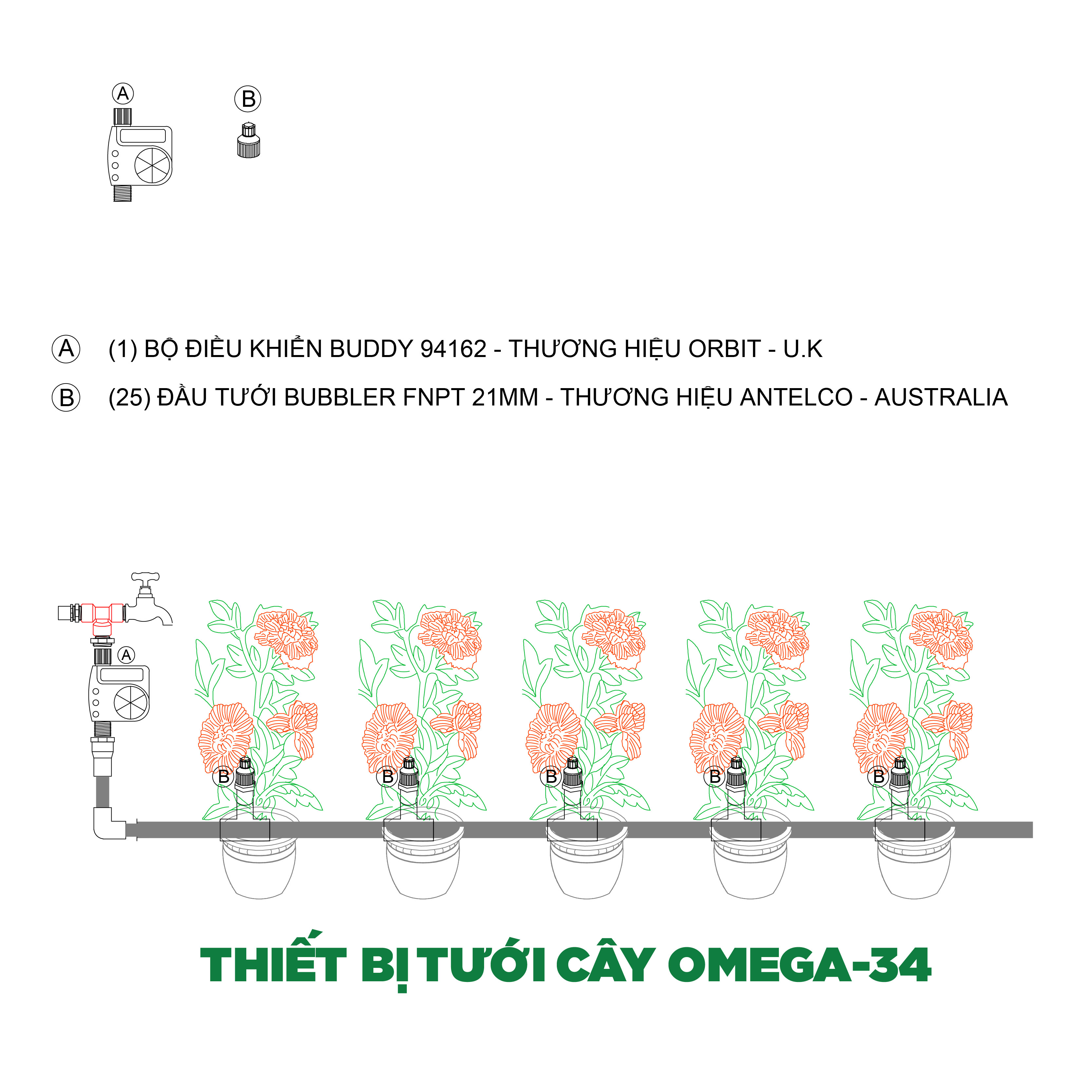 Thiết bị tưới cây OMEGA-34