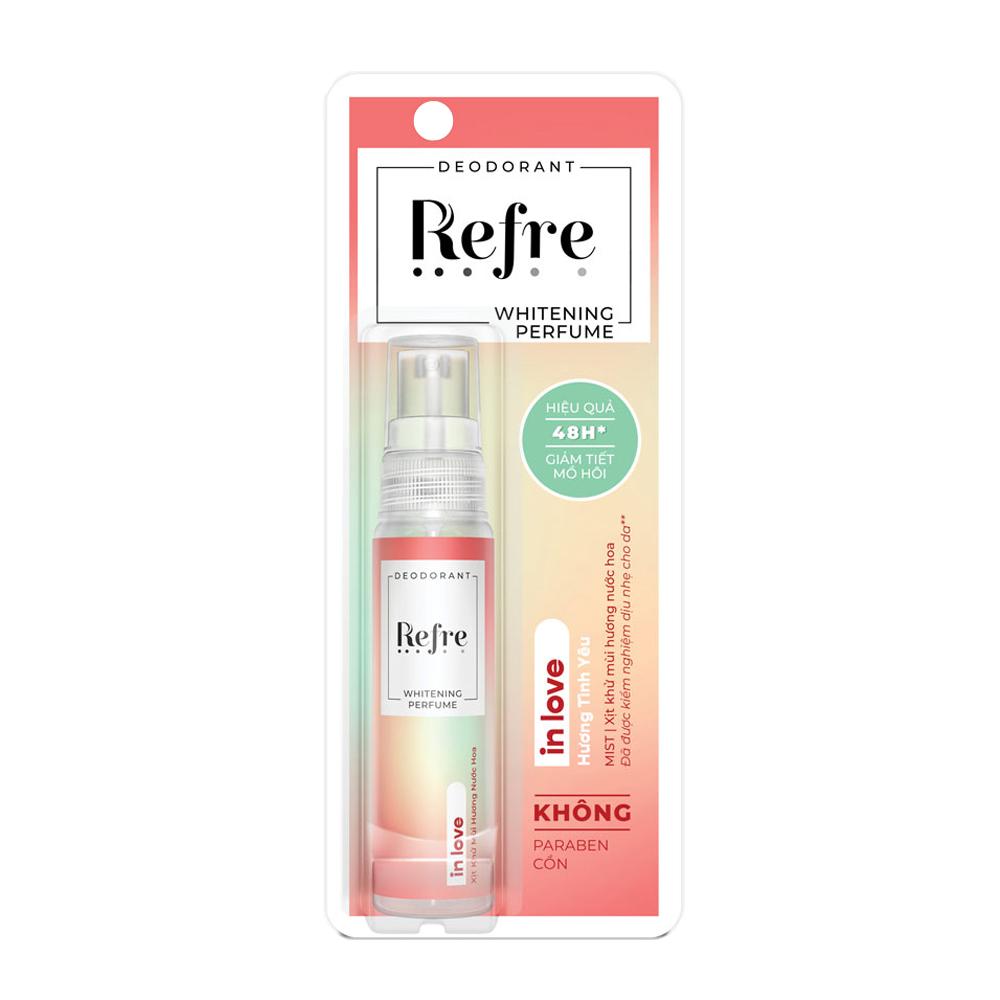 Xịt Khử Mùi Refre Whitening Perfume Nước Hoa - Hương Tình Yêu In Love 30ml