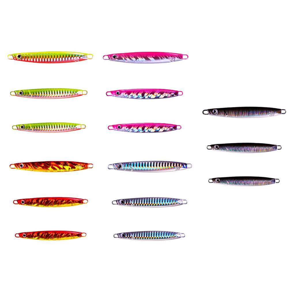 3 Pieces Metal Fishing Jig Baits 18g 21g 30g 3D Bionic Jigging Fishing Lures Fishing Tackle