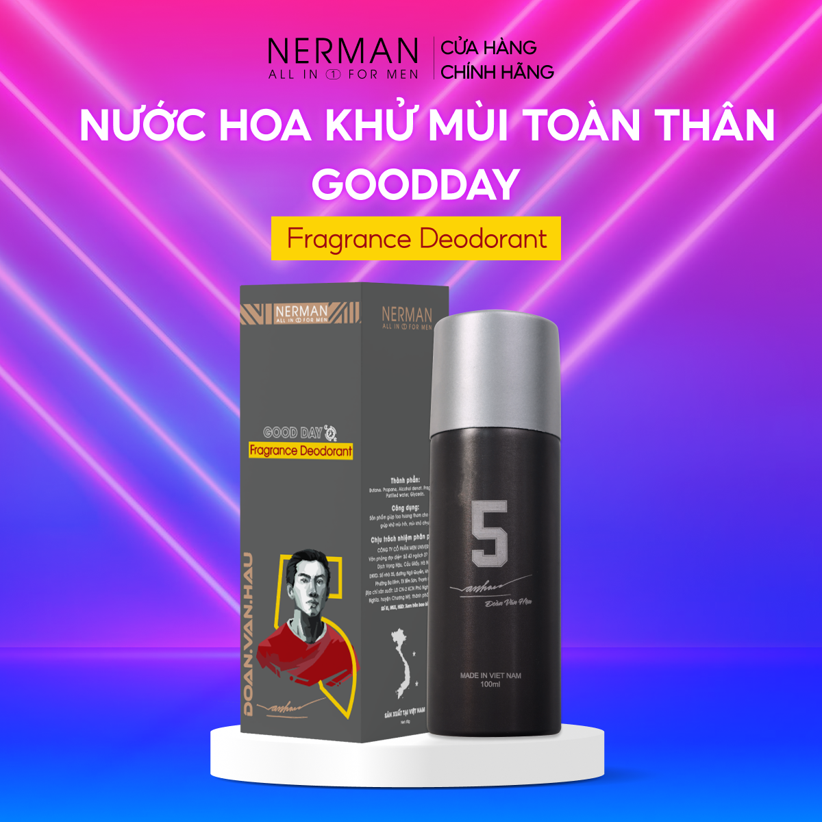 Xịt khử mùi hương nước hoa Pháp Good Day Nerman 100ml