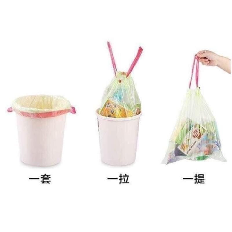 Cuộn 15 túi đựng rác có dây rút tiện dụng kích thước 45 x 50cm