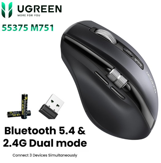 Chuột không dây bluetooth Ugreen 55375 5000DPI 5 cấp độ - Hàng chính hãng