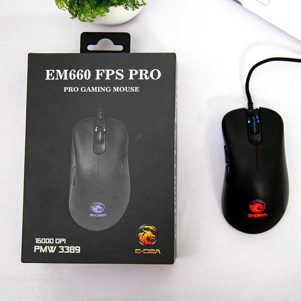 Chuột Gaming E-Dra EM660 Pro FPS ( LED RGB, 16000 DPI, Phần mềm tùy chỉnh ) - Hàng chính hãng