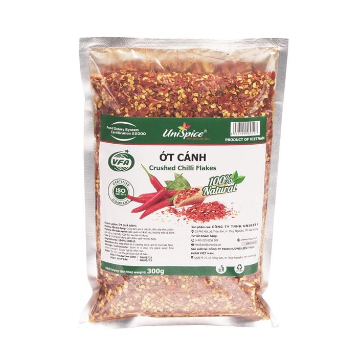 Ớt cánh Unispice Túi 300g/ ớt vảy khô cánh nhỏ siêu cay làm kim chi siêu ngon