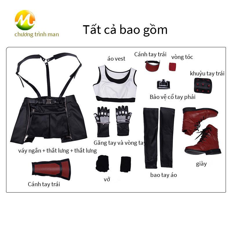 Phong cách mới nhất Manzhixiu Final Fantasy 7 phiên bản làm lại của Tifa cos phù hợp với trò chơi Advent Son trọn bộ quần áo cosplay nữ