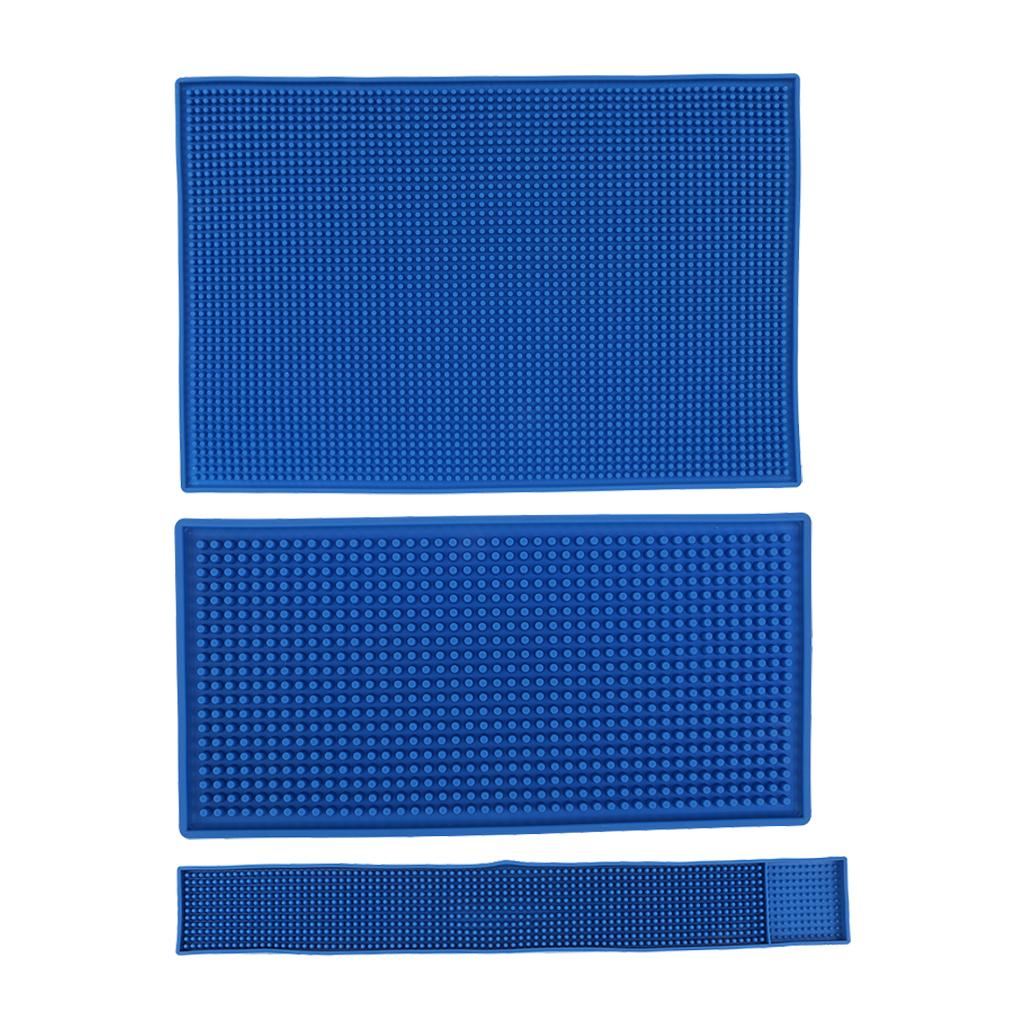 Rubber Bar Service Mat Water Proof PVC Mat Kitchen Coaster Blue